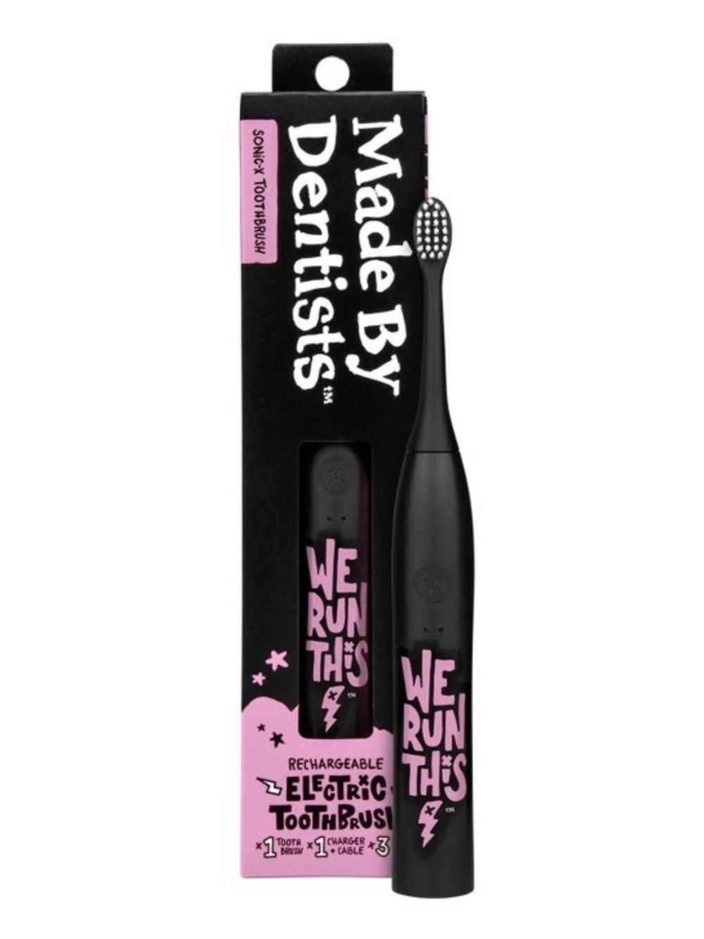 Electric Toothbrush - Black with Pink Accents